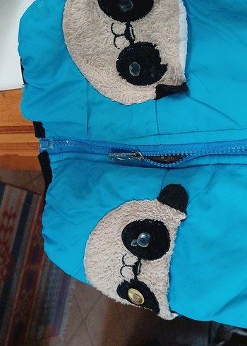 Kapüşonlu Mavi Erkek Çocuk Montu - Görsel 6