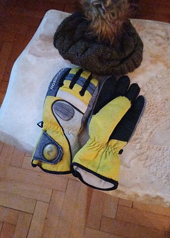 Erkek Sarı Kayak Eldiveni Velcro Bantlı sapka - Görsel 10