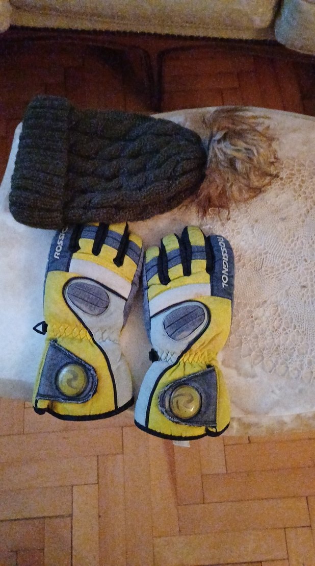 Erkek Sarı Kayak Eldiveni Velcro Bantlı sapka - Görsel 2