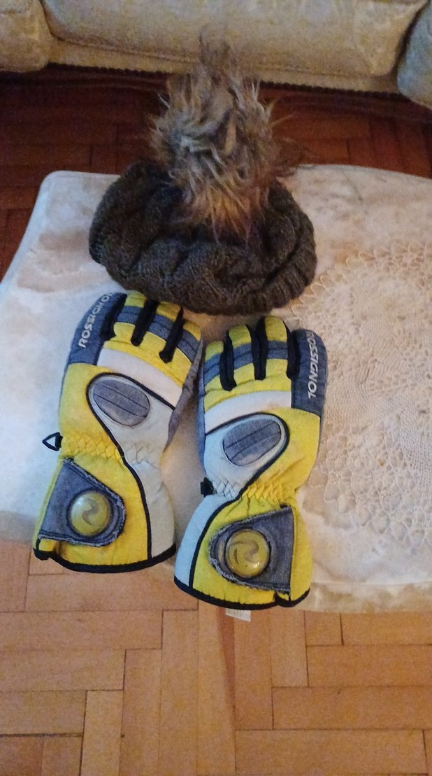 Erkek Sarı Kayak Eldiveni Velcro Bantlı sapka - Görsel 4