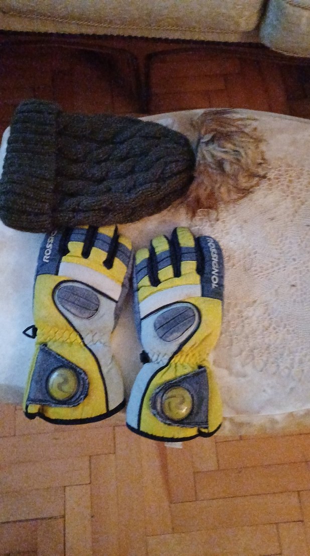 Erkek Sarı Kayak Eldiveni Velcro Bantlı sapka - Görsel 3