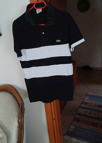 Erkek Siyah Beyaz Çizgili Polo Tişört - Görsel 2