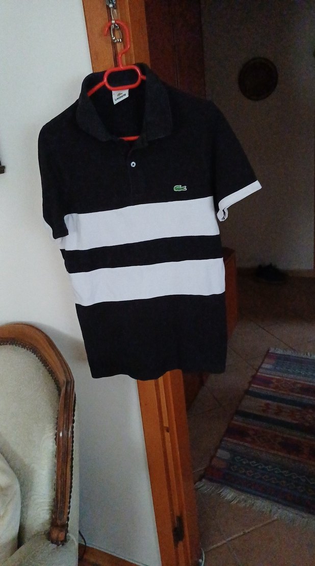 Erkek Siyah Beyaz Çizgili Polo Tişört - Görsel 2