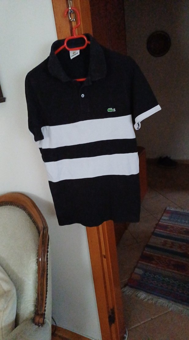 Erkek Siyah Beyaz Çizgili Polo Tişört - Görsel 4