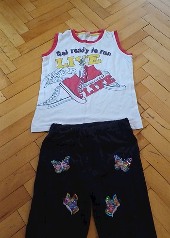 Kelebek İşlemeli Kız Tayt buluz - Görsel 5