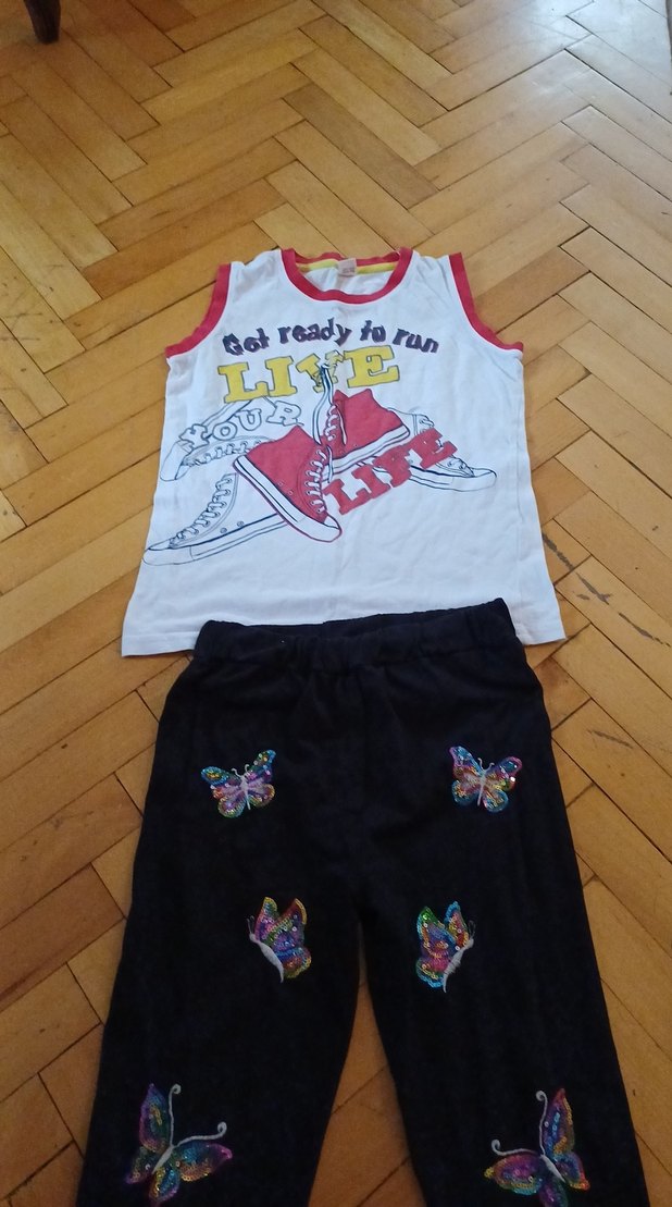 Kelebek İşlemeli Kız Tayt buluz - Görsel 5