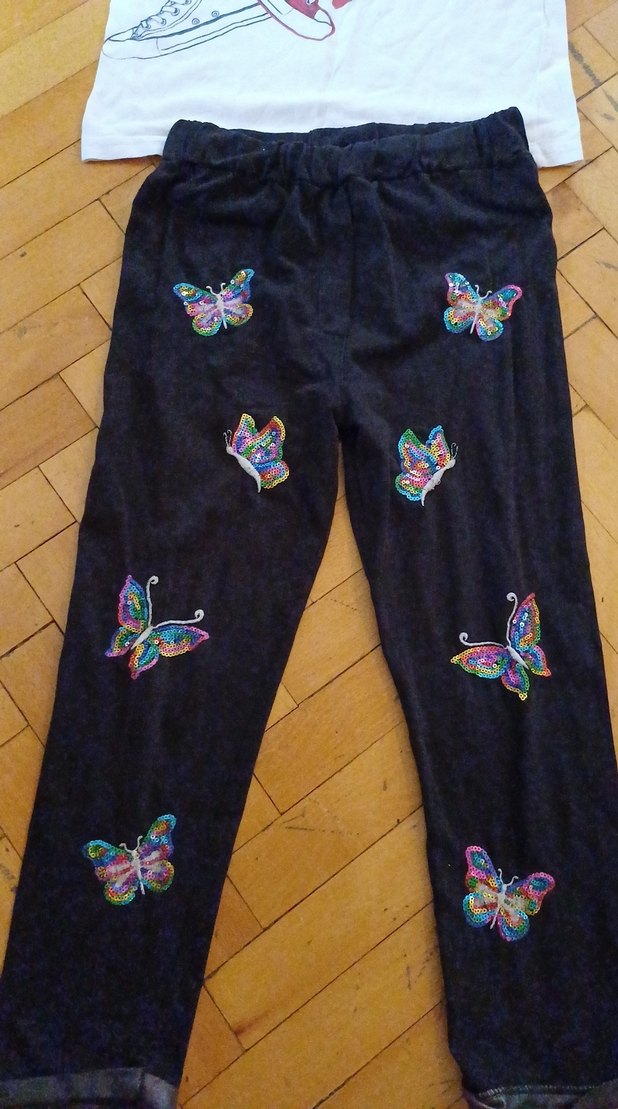 Kelebek İşlemeli Kız Tayt buluz - Görsel 3