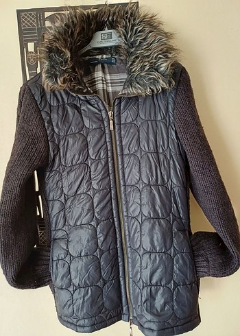 Zara Gri Kürklü Kadın Kışlık Mont