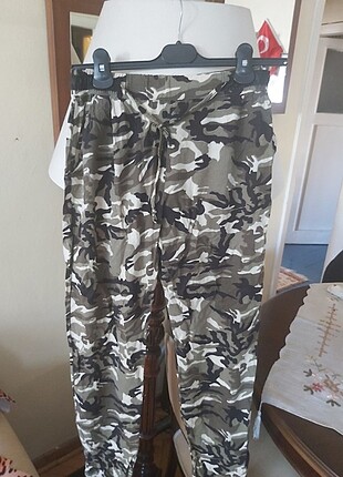 Kamuflaj pantolon beli lastikli kumaş 