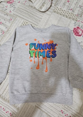 Gri Erkek Çocuk Baskılı Sweatshirt - Görsel 2