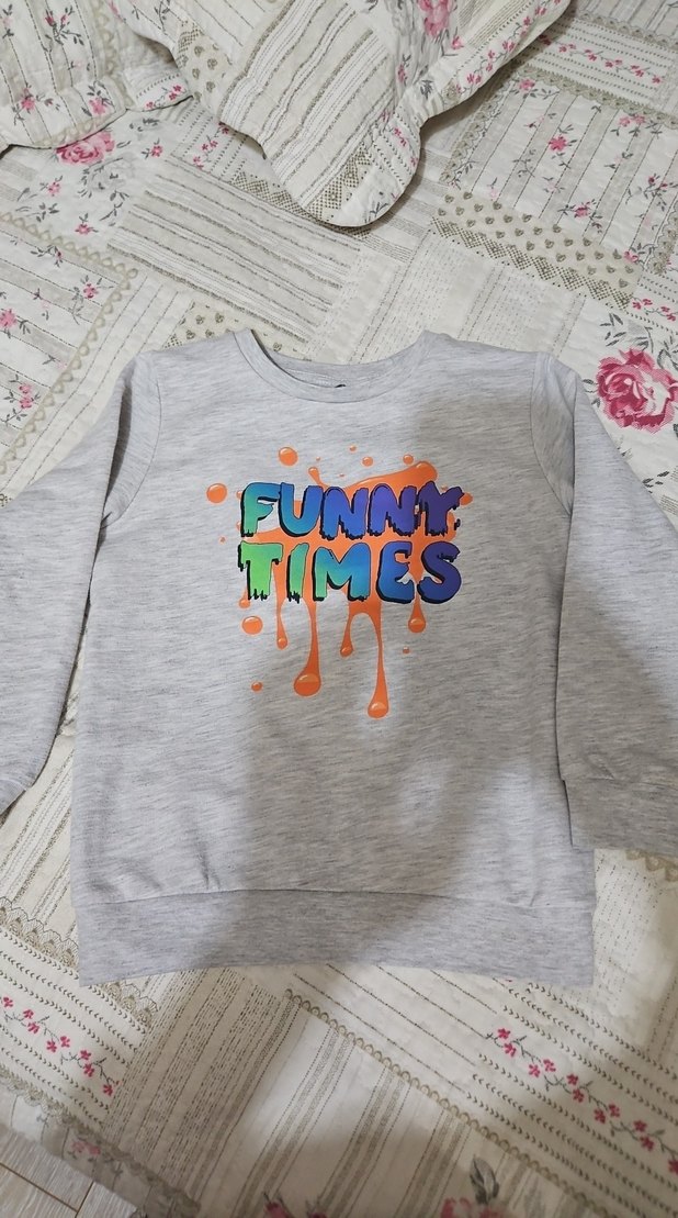 Gri Erkek Çocuk Baskılı Sweatshirt - Görsel 2