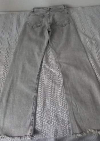 26 Beden Gri Regular Fit Midi Denim Kadın Pantolon