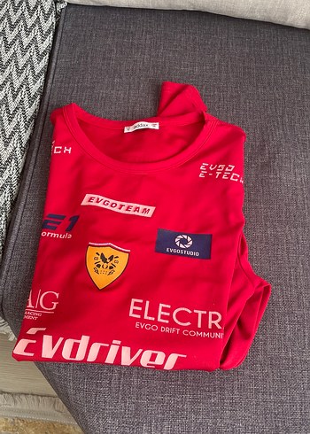 Kız Çocuk Kırmızı Baskılı Uzun Kollu Tişört - Görsel 9