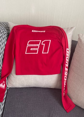 Kız Çocuk Kırmızı Baskılı Uzun Kollu Tişört - Görsel 6