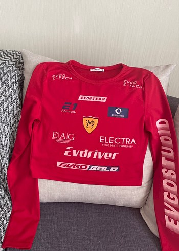 Kız Çocuk Kırmızı Baskılı Uzun Kollu Tişört - Görsel 5