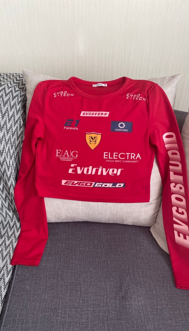 Kız Çocuk Kırmızı Baskılı Uzun Kollu Tişört - Görsel 2