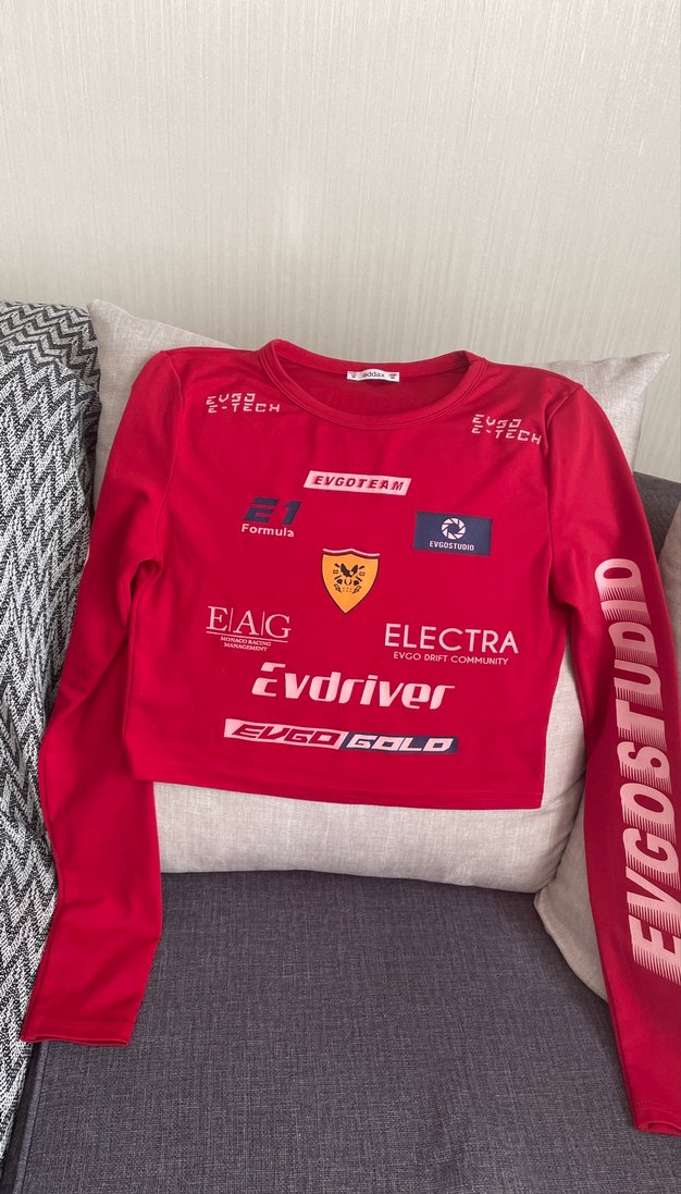 Kız Çocuk Kırmızı Baskılı Uzun Kollu Tişört - Görsel 4