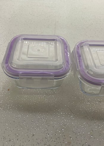 Karaca Pastel Mor Kapaklı Saklama Kapları Seti üç adet