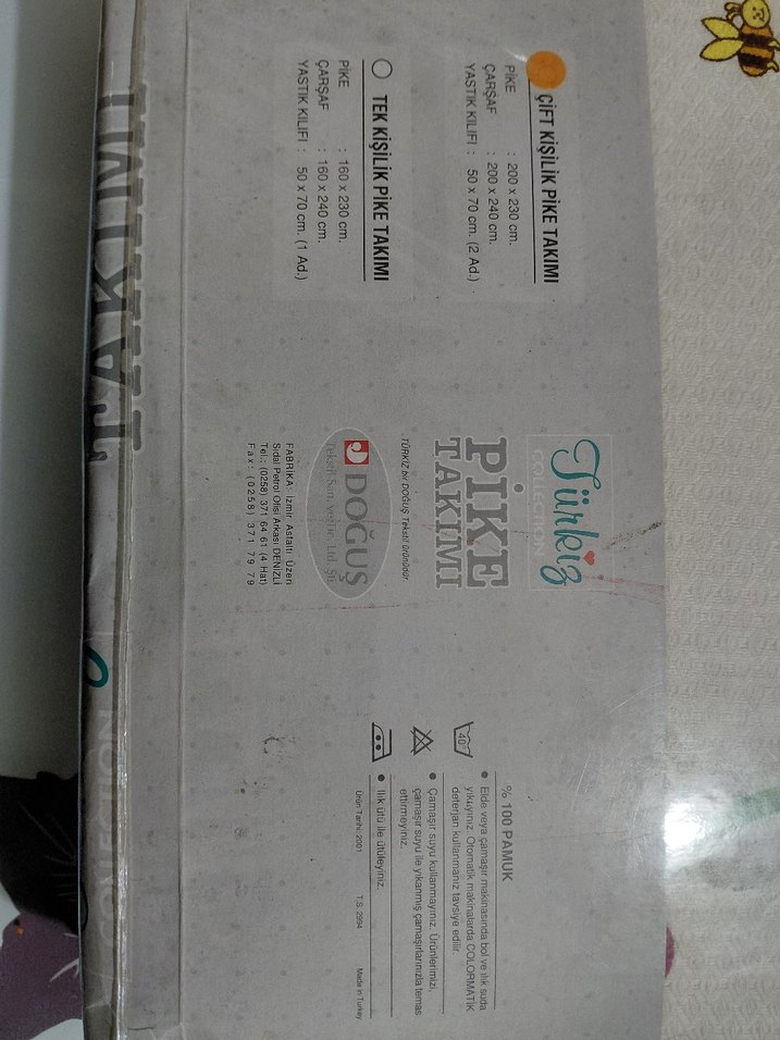 Sarı Ayçiçeği Desenli Çift Kişilik Pike Takımı - Görsel 3