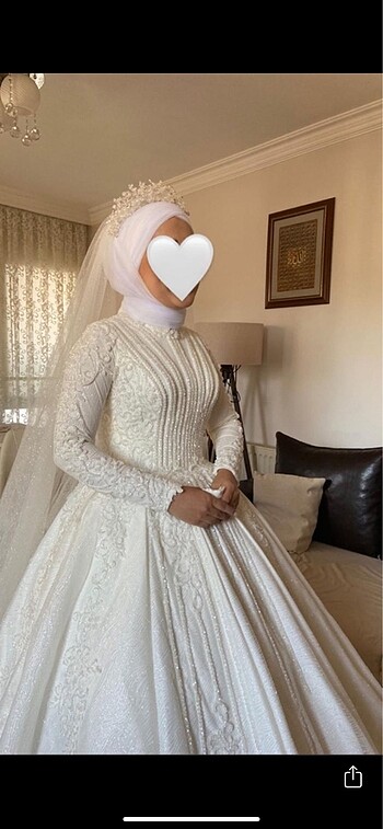 38 Beden beyaz Renk Kadın Tesettür Gelinlik