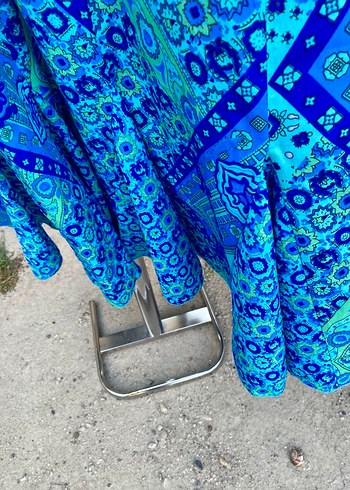 Mavi Bohem Salaş Elbise - Görsel 7