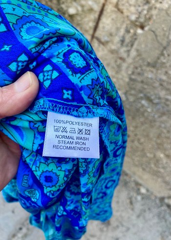 Mavi Bohem Salaş Elbise - Görsel 9