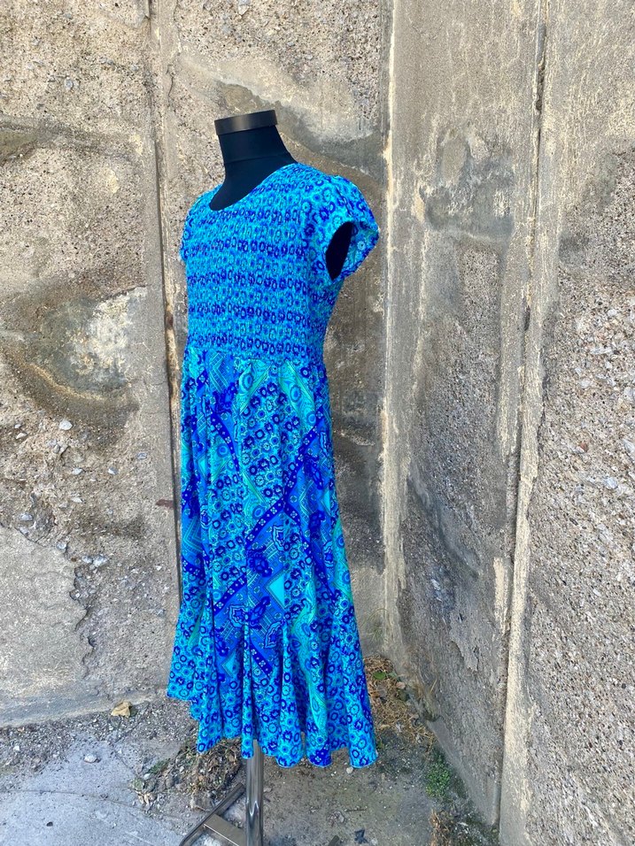 Mavi Bohem Salaş Elbise - Görsel 3