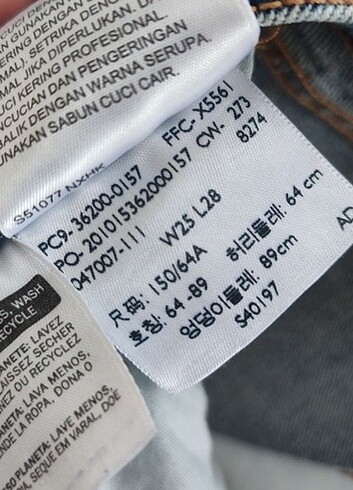 s Beden Levi's 501 original 