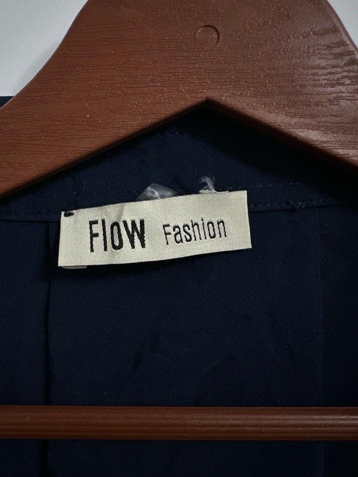 Lacivert Keten Kadın Gömlek - Görsel 3