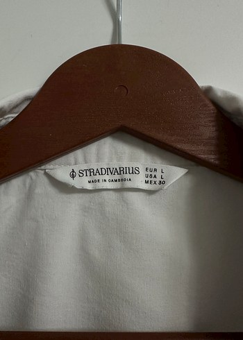 Düğmeli Beyaz Pamuklu Kadın Gömlek - Görsel 3