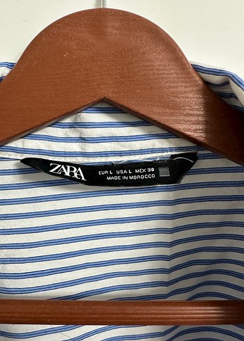 Nakışlı Mavi Çizgili Keten Gömlek - Görsel 3