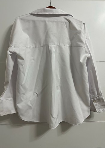 Kadın Gri Keten Uzun Kollu Düğmeli Gömlek - Görsel 2