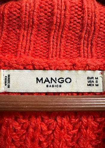 Bohem Kırmızı Örgü Yüksek Yakalı Kadın Kazak - Görsel 3