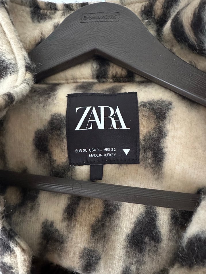 Leopar Desenli Kahverengi Kadın Mont - Görsel 3