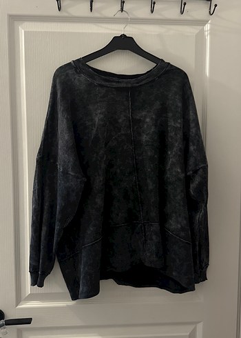 Gri Uzun Kollu Salaş Sweatshirt