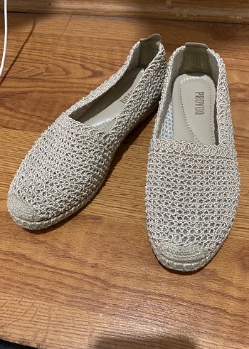 Örgü Detaylı Beyaz Kadın Dolgu Topuk Espadril - Görsel 3