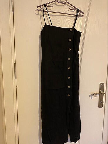 H&M keten midi elbise