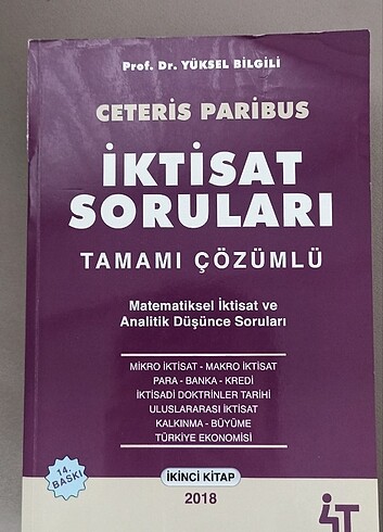 Ceteris paribus iktisat soruları 