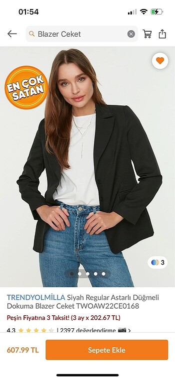 Trendyolmilla siyah düğmeli blazer ceket
