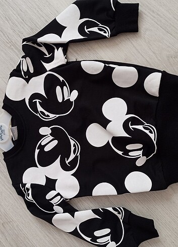 24-36 Ay Beden siyah Renk Unisex Mickey Mouse Eşofman Takımı 