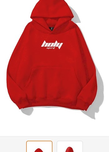 Kırmızı Kapüşonlu Sweatshirt