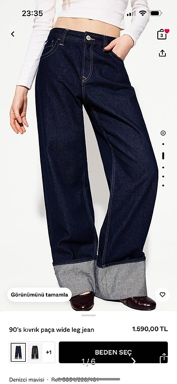 Bershka Kıvrık Paça 90?s Jean