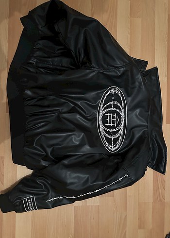 Siyah Deri Fermuarlı Ceket - Görsel 2