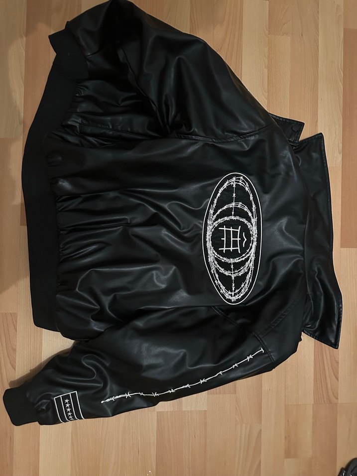 Siyah Deri Fermuarlı Ceket - Görsel 2