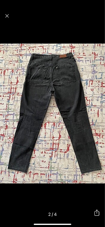 H&M Kot pantolon siyah denim