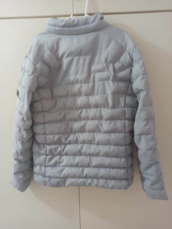 Gri  Kışlık Fermuarlı Mont - Görsel 2