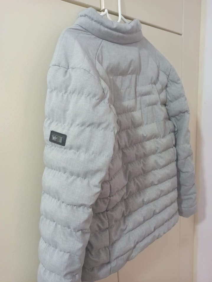 Gri  Kışlık Fermuarlı Mont - Görsel 3