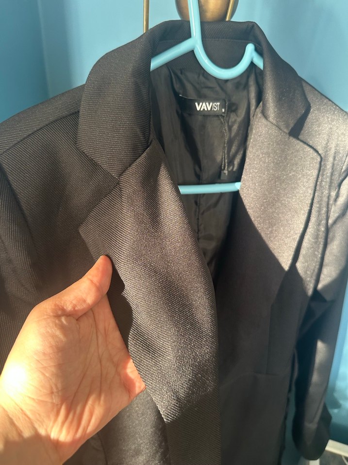 Siyah Uzun Kadın Ofis Kabanı - Görsel 5