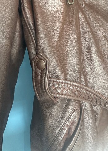 Kahverengi Kürklü Deri Kadın Ceket - Görsel 4