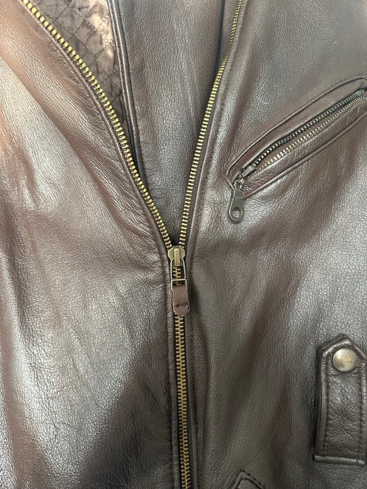 Kahverengi Kürklü Deri Kadın Ceket - Görsel 3